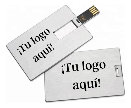 Pendrive Tarjeta De Metal 32gb Con Logo (12 Unidades)