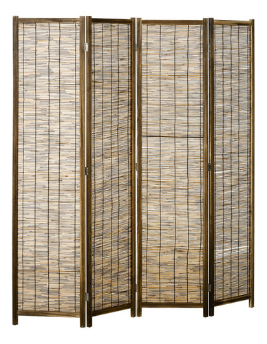 Homcom Divisor De Habitación De 4 Paneles Pantallas De
