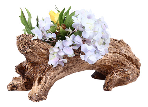 Maceta Artificial Con Forma De Tocón De Árbol, Madera Flotan