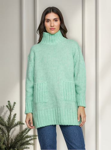 Sweater Poleron Invierno Tejido De Punto Importado Bolsillos