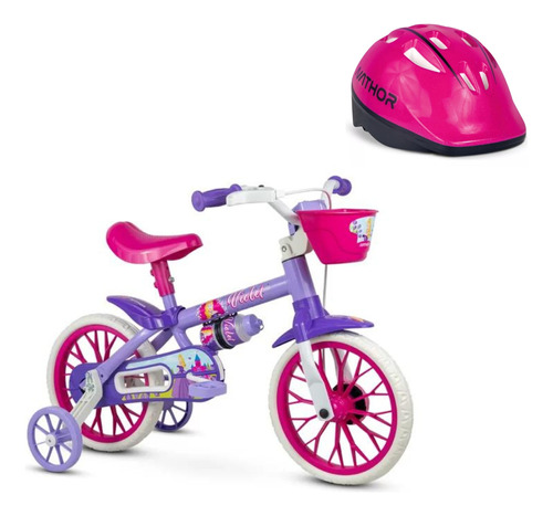 Bicicleta Aro 12 Violet  + Capacete Infantil