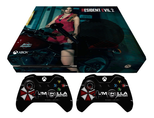 Resident Evil Skin Xbox One Para Consola + 2 Controles