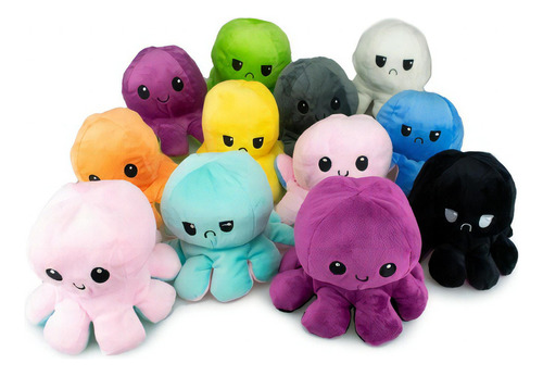 Pulpo Reversible Peluche Contento / Enojado