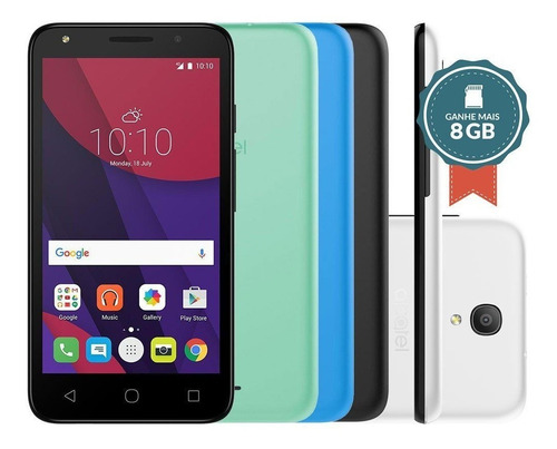 Celular Alcatel Barato 8 Gb Preto Usado Sem Marcas + Brinde