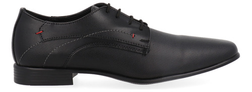 Zapato Vazza Color Negro Textura Y Costuras Para Hombre