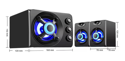Parlante Bluetooth Usb Multifuncion Con Subwoofer Y Auxiliar