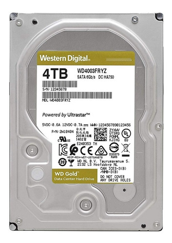 Imagen 3 de 4 de Disco Rigido Western Digital Gold 4tb Enterprise Datacenter