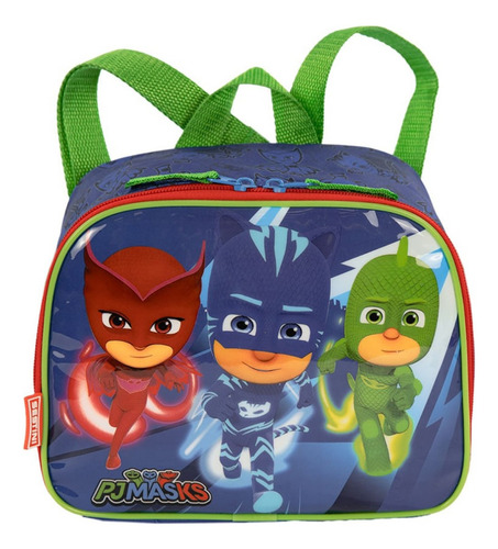 Mochila De Costas M Lancheira Estojo Pj Masks Cor Azul