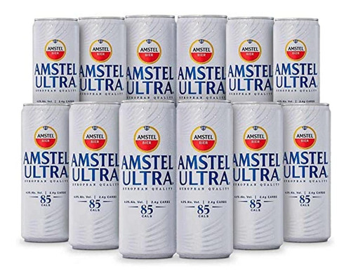 Pack De 24 Cerveza Amstel Ultra Lata 355 Ml