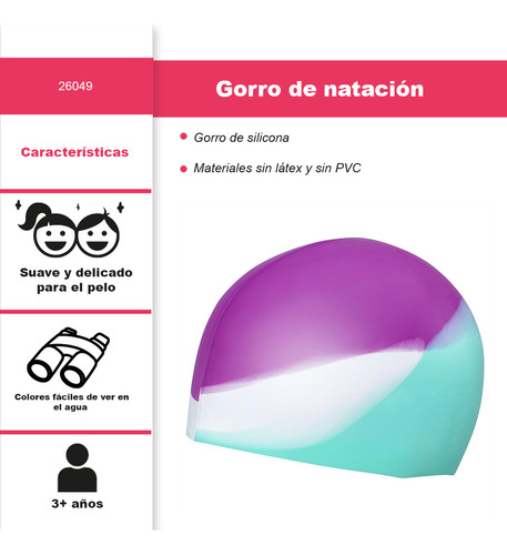 Gorro De Natación Infantil Silicon Impermeable Unitalla
