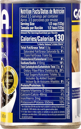 Goya Alimentos Frijoles Negros Premium 439 Gr Origen Usa X 4