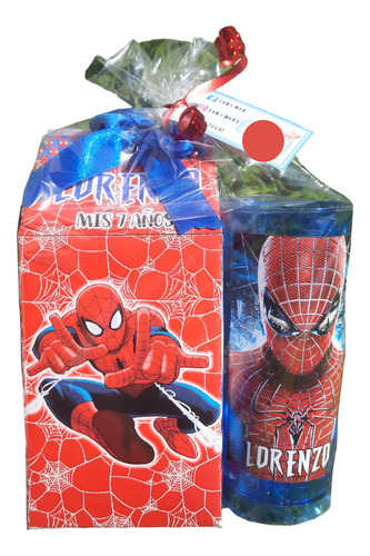 Milkbox Con Golosinas X5 Unidades Hombre Araña