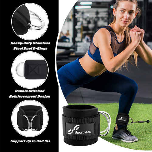 Tobilleras Deportivas Transpirables Cierre De Velcro Negro Negro