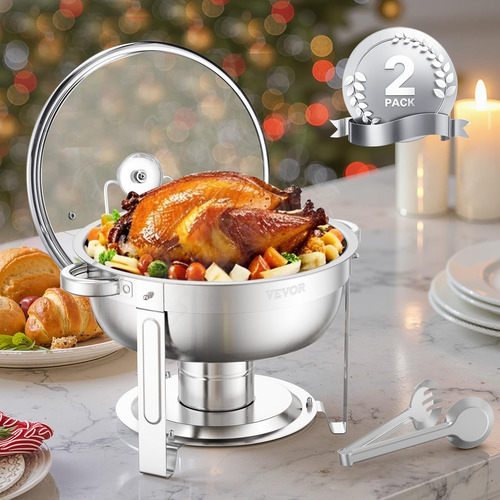 Juego De Platos Para Buffet Hafing Dish Vevor, 5 Litros, 2 U