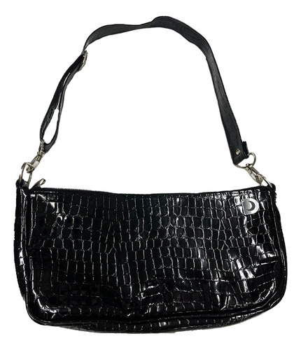 Shoulder Bag Baguette Cartera Charol Croco Mujer Moda 