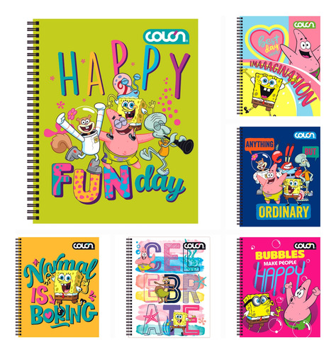 Cuaderno Universitario Bob Esponja 100h 7mm Unidad Colon