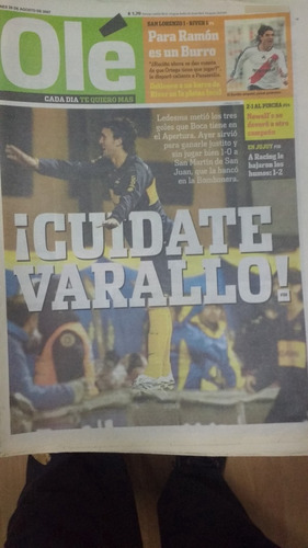  Diario Ole 4061  2007 Boca Ledesma Mitio Los 3 Goles 2007