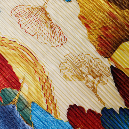 Mascada Mujer Pañoleta Estampada Plisada Verde 70 X 70cm Verde Oscuro Plisado Unitalla