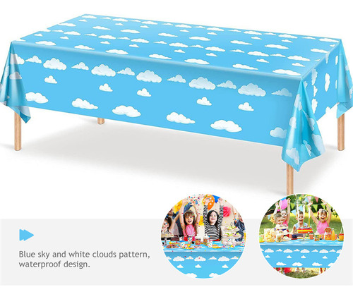 Navidad Mantel Con Dibujos Animados De Cielo Azul Y Nubes
