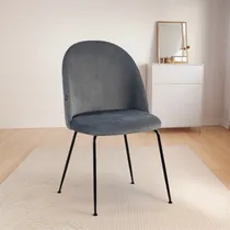 Comprar Silla Thea Pata Negra Tapizada En Velvet Aterciopelado