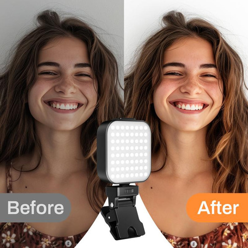 Computador De Vídeo Con Luz Led Recargable Para Selfies S