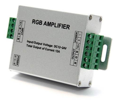 Amplificador Para Tira De Led Rgb 12a Metalico