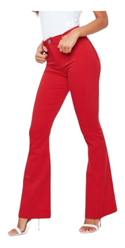 Pantalon Oxford Mujer Bengalina Elastizado Tiro Alto Vestir