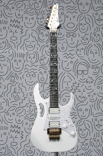Guitarra Ibanez Jem 7vp White Steve Vai Dimarzio Evolution Edge Tremolo Corpo Em Alder Wizard Neck Escala Em Ebano Com Tree Of Life