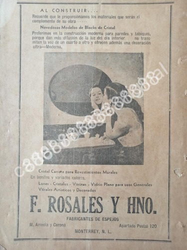 Cartel De Fabrica De Espejos De Francisco Rosales Y Hno. 194