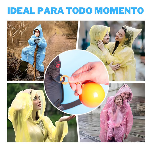 Impermeable Desechable Kit 20 Capsula Portátil Lluvia Capa