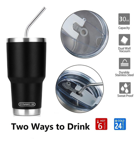 Vaso Termico De Acero Inoxidable De 30 Onzas Con Tapa-negro