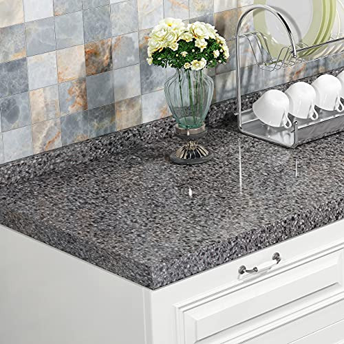 Vinilo Autoadhesivo Granito Gris Medio Para Mesadas 0.40x2m