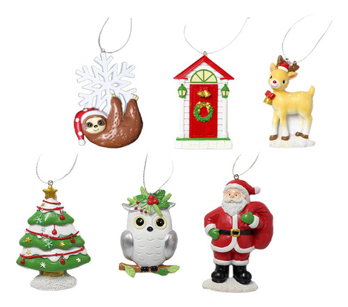 6 Piezas Colgantes De De Navidad Adornos Colgantes Regalos