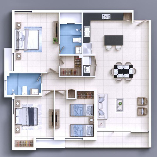 Proyecto En Planos Con Ascensor Proximo Al Homs
