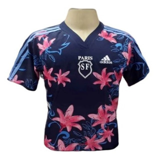 camisa adidas stade français masculina branco e pink