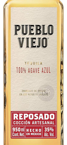 Pack De 6 Tequila Pueblo Viejo Reposado 950 Ml