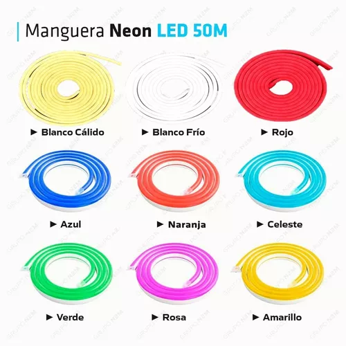 Tira Manguera Neon Flex Led 5 Metros Blanco Calido 12v –