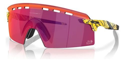 Óculos Oakley Encoder Strike Vented Tdf Prizm Road Pro Cor da armação Preto Cor da haste Preto Cor da lente Vermelho Desenho Esportivo