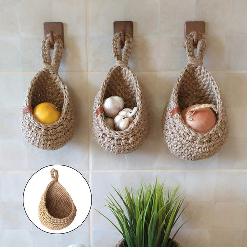 Cestas Tejidas Colgantes, Macetas De 14 Cm X 21,5 Cm X 10 Cm