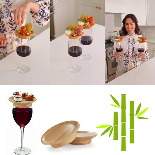 4 Copa De Vino Charcuterie Topper - Madera Copa De Vino