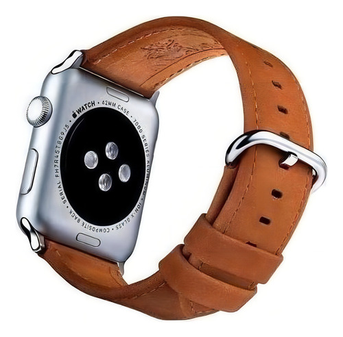 Banda Para Reloj 42mm Watch Band Series 3 2 1 Cafe Color De La Correa Marrón Claro Color Del Bisel Plateado Color Del Fondo Plateado