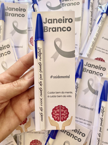 100 Campanha Janeiro Branco - 100 Card Com Caneta Bic