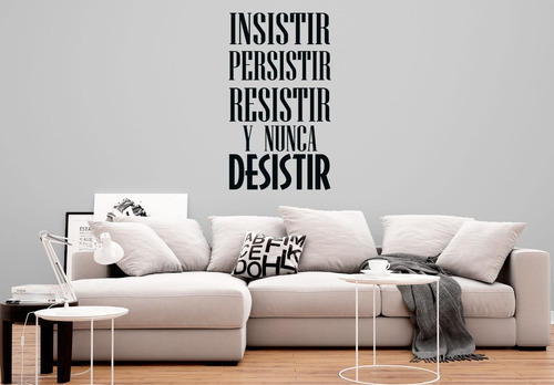 Frase Insistir Persistir Resistir  Vinil Decorativo 