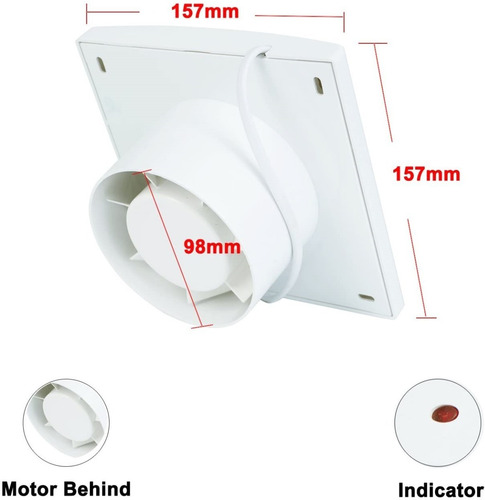 Imagen 4 de 5 de Extractor De Aire Y Olores Para Baño Cocina Con Rejilla 4 Pl