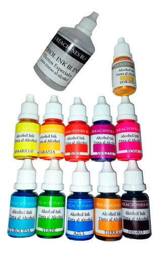 Tintas Alcohol Ink Artefluido 10 Colores + Activador + Oro