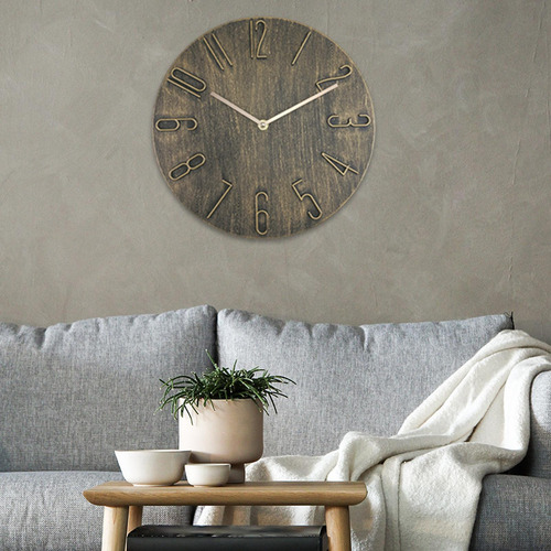 Reloj De Pared Moderno Decorativo De 12 Pulgadas, Oro Bronce