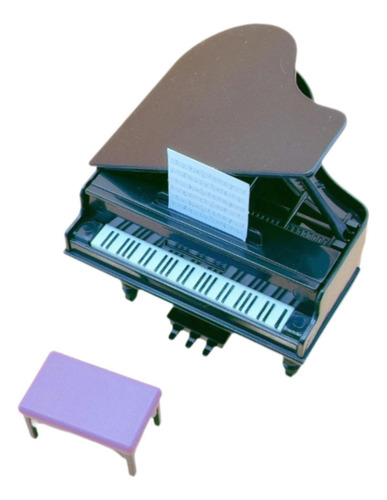 2 Piano De Casa De Muñecas Con Taburete, Simulación De