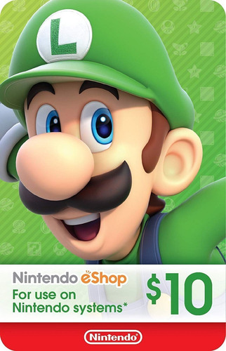Tarjeta Prepago $10, Nintendo Eshop