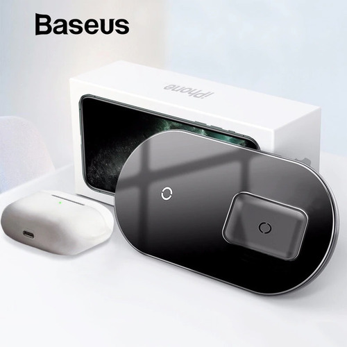 Carregador Wireless 2em1 iPhone 11 Pro Max AirPods Baseus