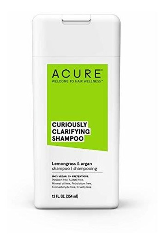 Curiosamente Acure Clarifying Shampoo Con Limón Y Argán, 12 